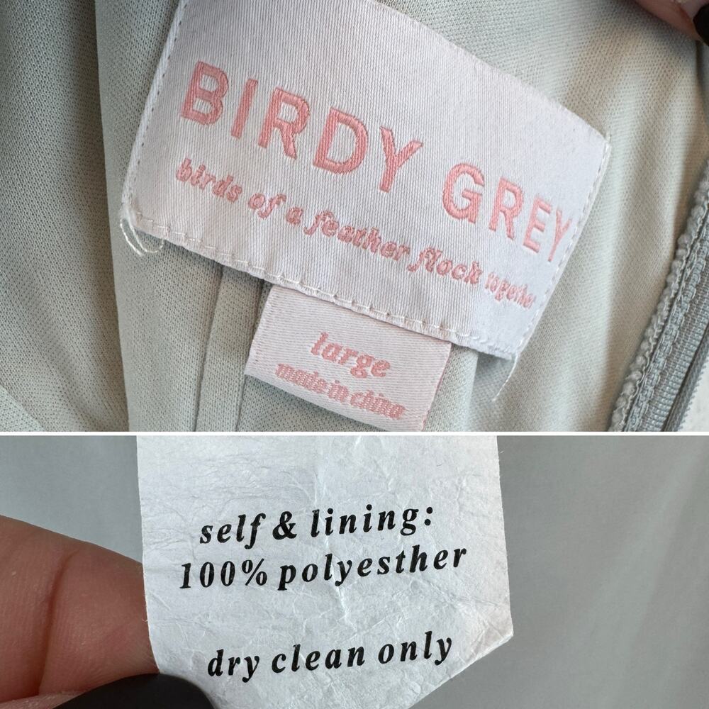 Birdy Grey Dove Gray Chiffon Devin Convertible Bridesmaid Dress With Slit Large - Picture 14 of 16